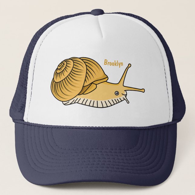 Boné Imagem de desenho animado de caracol amarelo-bonit (Frente)