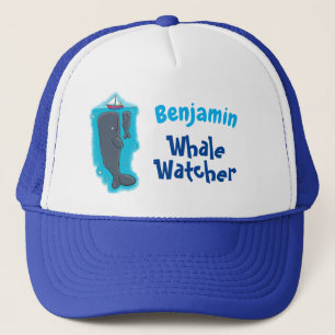 Boné Imagem de desenhos animados de baleias-brancas e e
