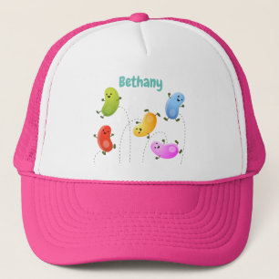 Boné Imagem de desenhos animados de gellybeans felizes 