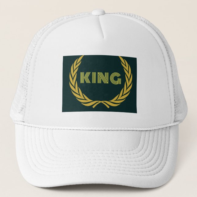 Boné Imagem de texto personalizada KING coroa amarela b (Frente)