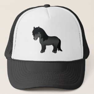 Boné Imagem do Cartoon Black Shetland Pony Cute