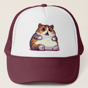 Boné Imagem em pixel de gato laranja chocado