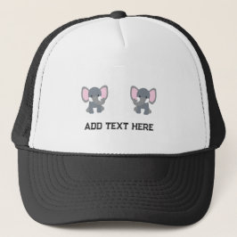 Boné Imagem personalizada de elefante fofo com texto pr