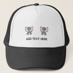 Boné Imagem personalizada de elefante fofo com texto pr