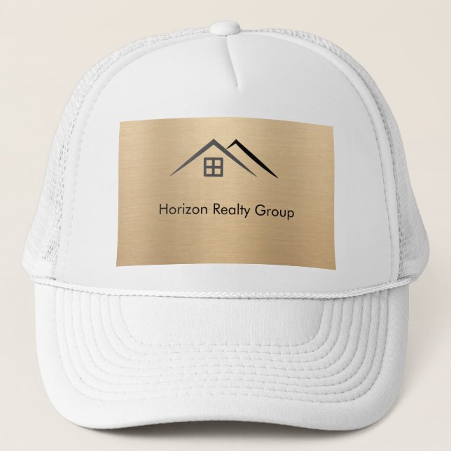 Boné Imobiliário Dourado Metálico Luxurioso (Frente)