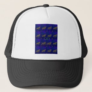 Boné Impressão Abstrato "Vamos Ir Zebra" azul francês