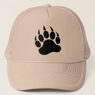Boné Impressão de garra de urso preto frente e verso -