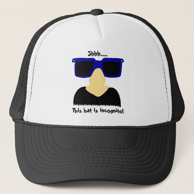 Boné Incognito bigode e óculos chapéu (Frente)