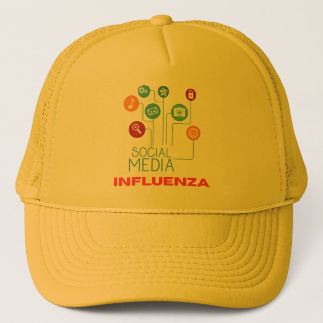 Boné "Influenza das Mídias Sociais" Divertido (Frente)