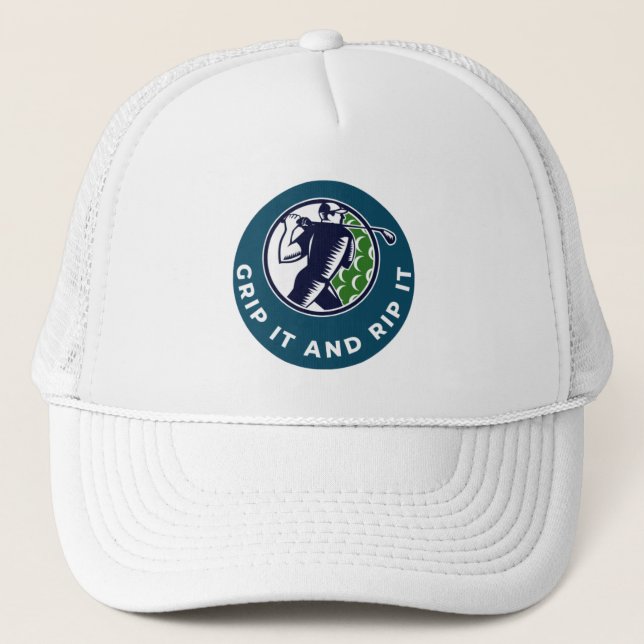 Boné Infusão de Golfe "Segure e Rasgue!" Golfista Golfe (Frente)