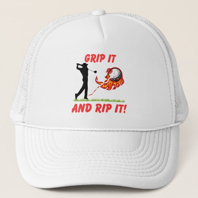 Boné Infusão de Golfe "Segure e Rasgue!" Golfista Golfe (Frente)