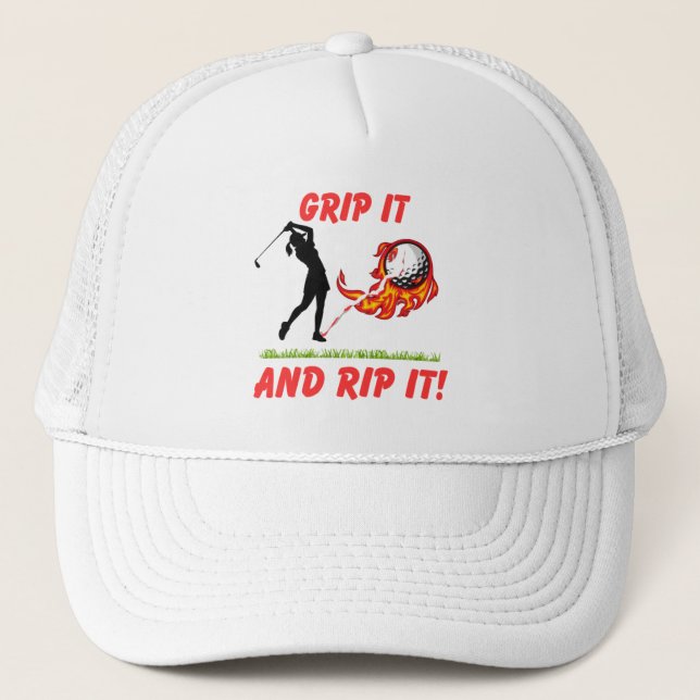 Boné Infusão de Golfe "Segure e Rasgue!" Golfista Golfe (Frente)