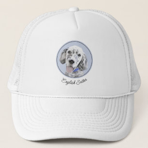 Boné Inglês Setter Blue Belton pintando arte canina