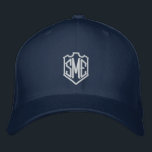 Boné Iniciais de repouso personalizados do monograma<br><div class="desc">Iniciais Monogramas de Crest Monogramas Boné personalizados com beisebol personalizado apresenta o simples monograma bordado moderno de suas iniciais dentro a crest border. Perfeito como presente para a família e amigos no aniversário, Natal, Dia de os pais, Dia de as mães, casamentos e muito mais. Criado pelo Evco Studio www.zazzle.com/store/evcostudio...</div>