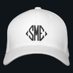 Boné Iniciais Monogramas personalizados personalizados<br><div class="desc">Iniciais Monogramas Monogramas Boné personalizado bordado com beisebol personalizado apresenta o simples monograma bordado moderno de suas iniciais. Perfeito como presente para a família e amigos no aniversário,  Natal,  Dia de os pais,  Dia de as mães,  casamentos e muito mais. Criado pelo Evco Studio www.zazzle.com/store/evcostudio</div>