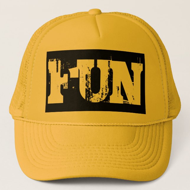 Boné inscrição FUN preta grunge | (Frente)
