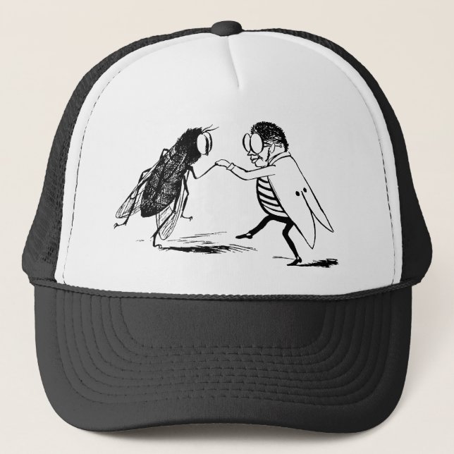 Boné Insetos Antigos Dançando; Mosca Azulada (Frente)