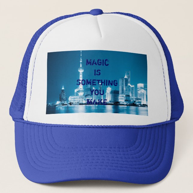 Boné Inspiração esperança cita plano de fundo da noite  (Frente)