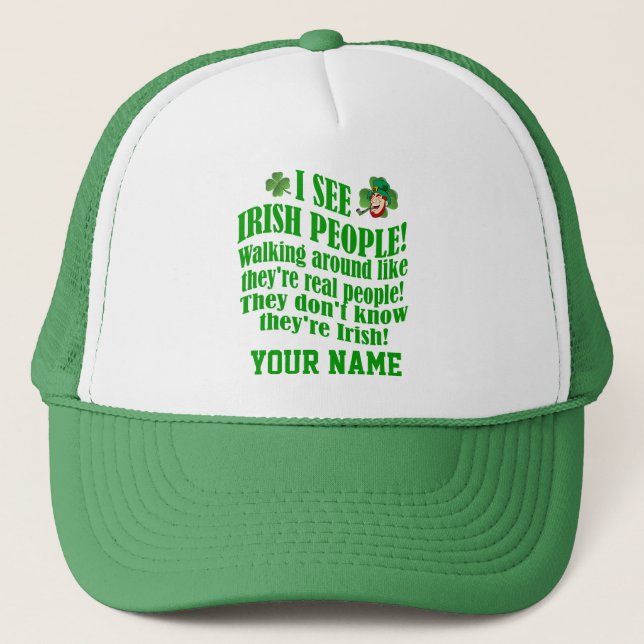 Boné Irlandês engraçado, Dia de São Patrício (Frente)