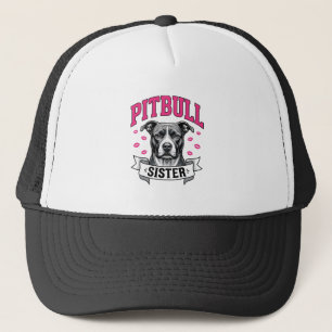 Boné Irmã Pitbull Design Vetorial Antigo Amante de Cach