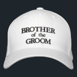 Boné Irmão do casamento elegante branco preto do Groom<br><div class="desc">Irmão do noivo preto e branco elegante casamento chic Boridered Baseball. Disponível em muitas cores e opções de estilo</div>