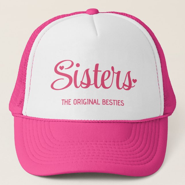 Boné Irmãs Personalizadas ORIGINAL BESTIES Coração Scri (Frente)