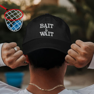 Boné Isca Personalizada Presente de Pesca Aguarde Desig
