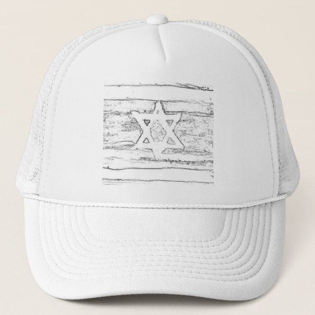 Boné israel abstrato preto e branco (Frente)