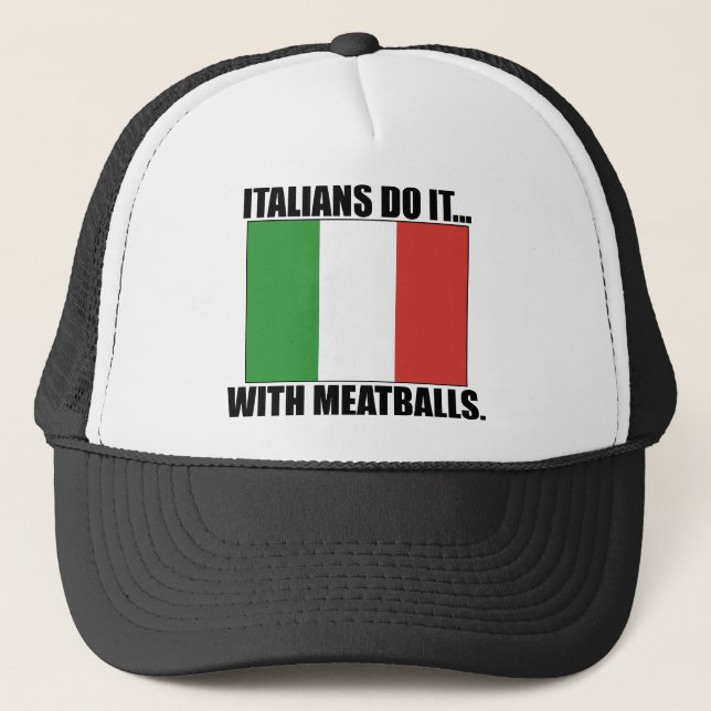 Boné Italianos Fazem... Com Almôndegas. (Frente)