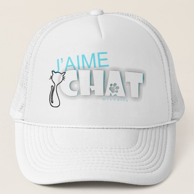 Boné J'aime Chat avec Chat Trucker Hat (Frente)