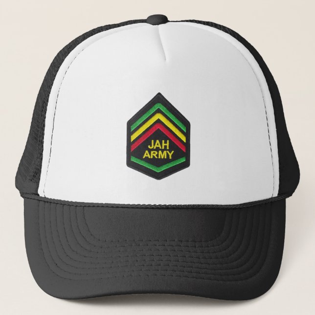 Boné Jamaica Flag Rasta Reggae Roots Trucker Cap (Frente)
