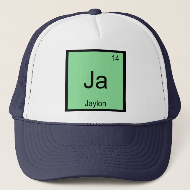 Boné Jaylon Nome Elemento Químico Tabela Periódica (Frente)