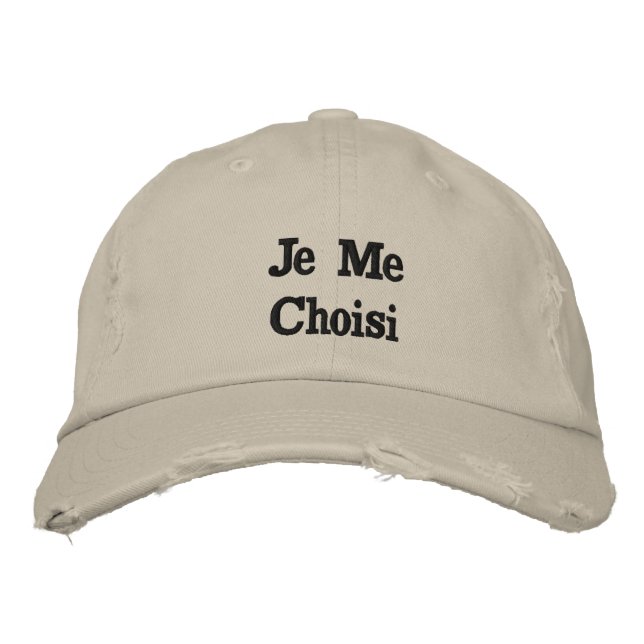 Boné ""Je Me Choisi"" Citação de Baseball em Casquette (Frente)