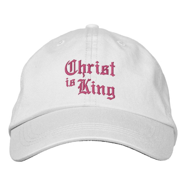 Boné Jesus Cristo é Rei estilo gótico medieval (Frente)