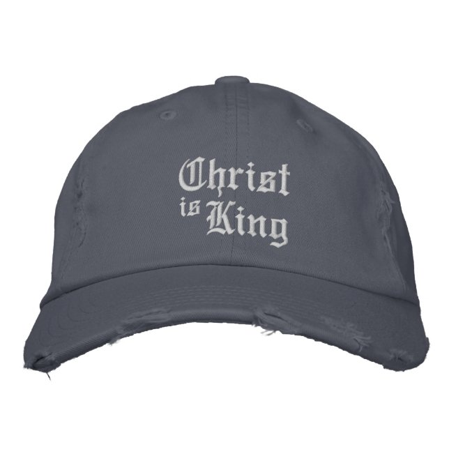 Boné Jesus Cristo é Rei estilo gótico medieval (Frente)