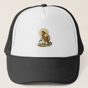 Boné Jesus Derrubou Abacate Fresco Fatiado No Chão Trag