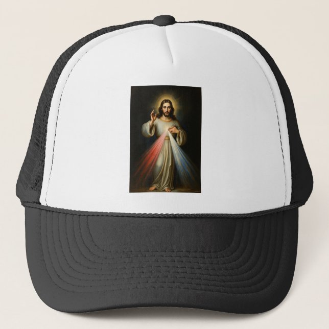Boné Jesus of the Divine Mercy Trucker Hat (Frente)