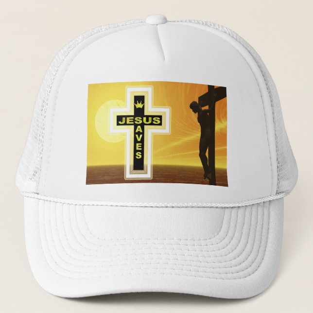 Boné Jesus salva picyure de crucificação (Frente)