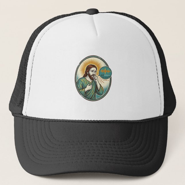 Boné Jesus Tossindo Nota de Voz de Áudio de Mensagem de (Frente)