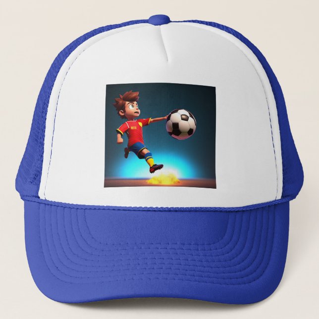 Boné Jogador Animado De Futebol Com Bola, Truckers Hat (Frente)