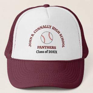 Boné Jogador de Beisebol Maroon Time Personalizado de E