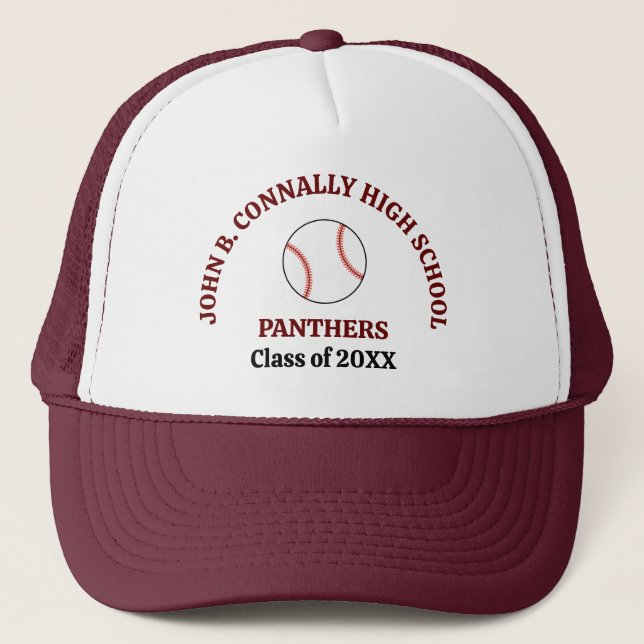 Boné Jogador de Beisebol Maroon Time Personalizado de E (Frente)