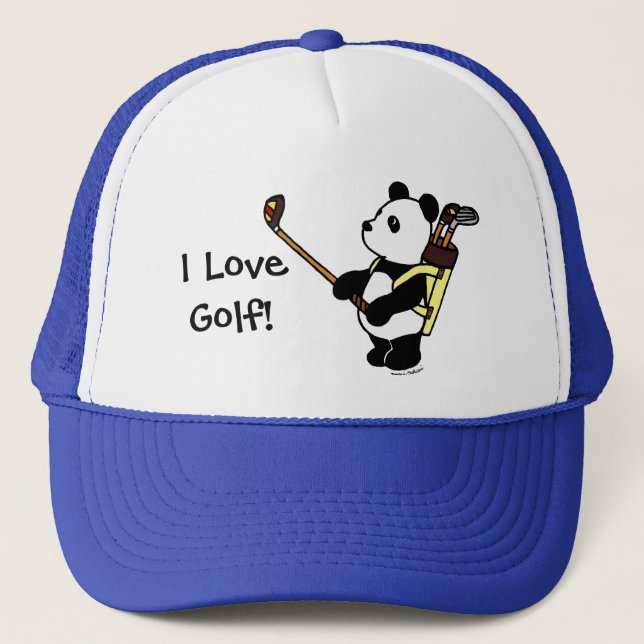 Boné Jogador de golfe da panda de Kawaii (Frente)