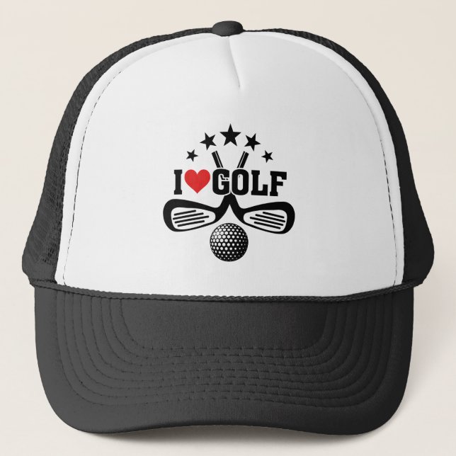 Boné Jogadores de golfe, Eu Adoro Golf (Frente)