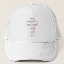 Boné John 3:16 Cruz Vermelha, Branca e Azul
