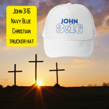 John 3:16 Marinho Blue Christian Hat