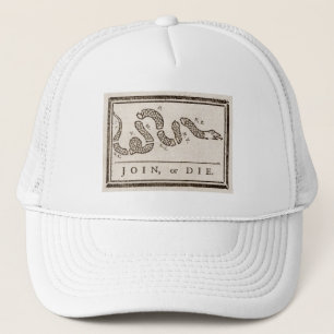 Boné Join ou Die Rattlesnake: Cartoon Benjamin Franklin