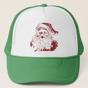 Boné Jolly Papai Noel em Red Fun Retro Feliz Natal
