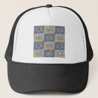 Judaica 12 Tribos de Israel Azul Dourado