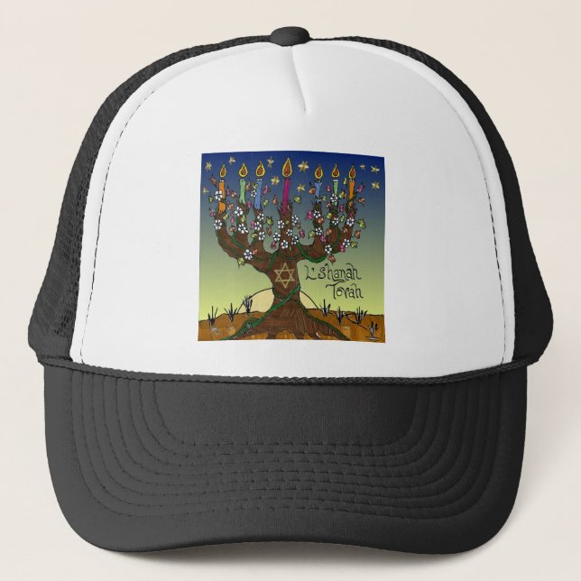Boné Judaica L'shanah Tovah Tree Of Life Gifts Roupa (Frente)